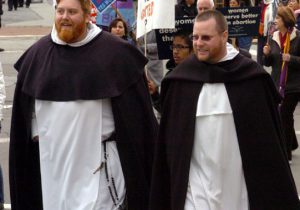 Fr. Michael Hurley, left, at 2009 Walk for Life West Coast.